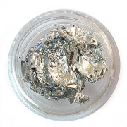 Фольга жата для нігтів в баночці (срібло)